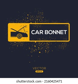 Creative (Car Bonnet) Icon, Vector Sign.