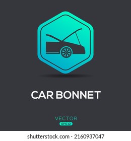 Creative (Car Bonnet) Icon, Vector Sign.