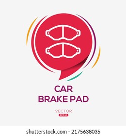Creative (Car brake pad) Icon, Vector sign.