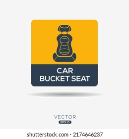 Creative (Car Bucket Seat) Icon, Vector Sign.