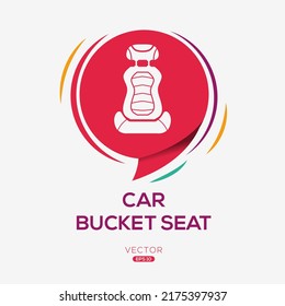 Creative (Car Bucket Seat) Icon, Vector Sign.