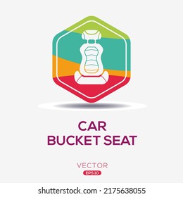 Creative (Car Bucket Seat) Icon, Vector Sign.