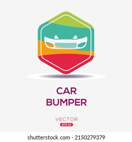 Creative (Car Bumper) Icon, Vector Sign.