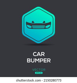 Creative (Car Bumper) Icon, Vector Sign.