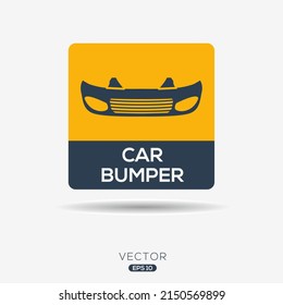 Creative (Car Bumper) Icon, Vector Sign.