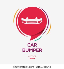 Creative (Car Bumper) Icon, Vector Sign.