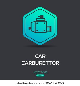 Creative (car Carburetor) Icon ,Vector Sign.