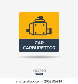 Creative (car Carburetor) Icon ,Vector Sign.