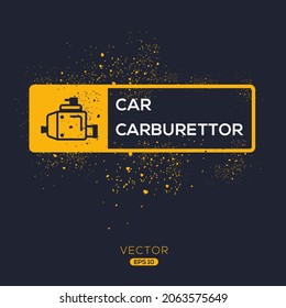 Creative (car Carburetor) Icon ,Vector Sign.