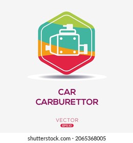 Creative (car Carburetor) Icon ,Vector Sign.