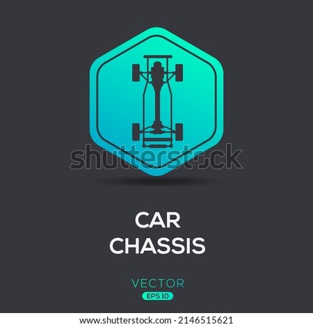 Creative (Car Chassis) Icon, Vector sign.