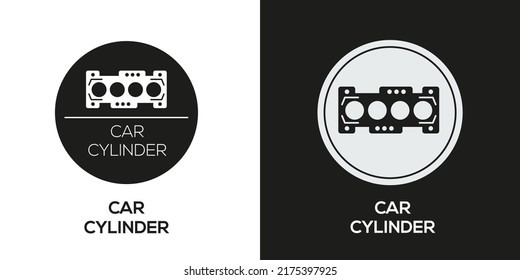 Creative (Car Cylinder) Icon, Vector Sign.
