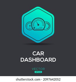 Creative (Car dashboard) Icon ,Vector sign.