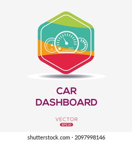 Creative (Car dashboard) Icon ,Vector sign.
