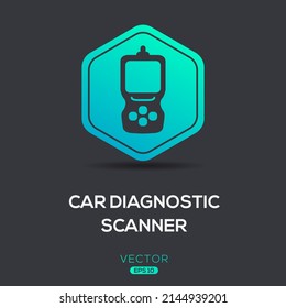 Creative (Car diagnostic scanner) Icon, Vector sign.