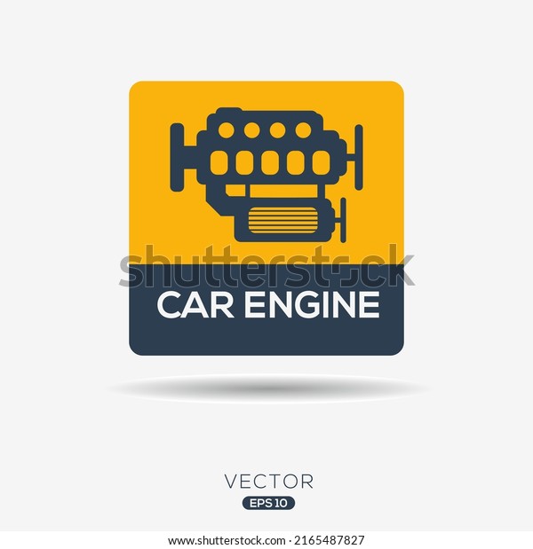 Creative (Car engine)\
Icon, Vector sign.
