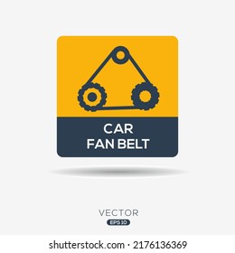 Creative (Car Fan Belt) Icon, Vector Sign.