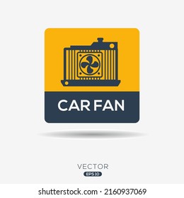Creative (Car fan) Icon, Vector sign.