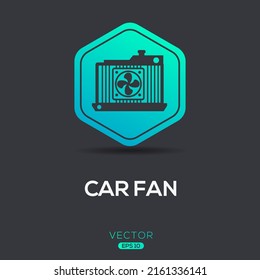 Creative (Car fan) Icon, Vector sign.