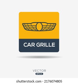 Creative (Car grille) Icon, Vector sign.