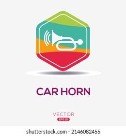 Creative (Car Horn) Icon, Vector Sign.