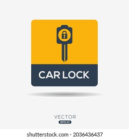 Creative (car lock) Icon ,Vector sign.