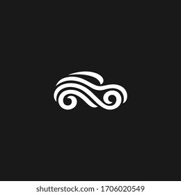 Creative car logo with line art style