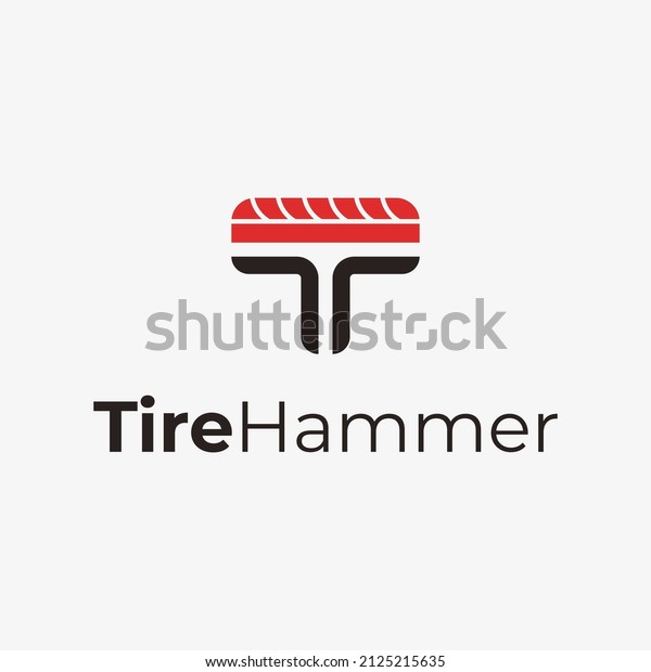 Creative Car Motorcycle Tire and Hammer Tool Logo\
Design Ideas