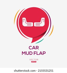 Creative (Car mud flap) Icon, Vector sign