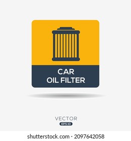 Creative (Car Oil Filter) Icon ,Vector Sign.