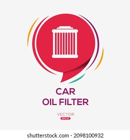 Creative (Car oil filter) Icon ,Vector sign.