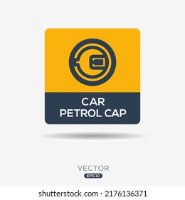 Icono creativo (gorro de la gasolina del coche), signo del vector.