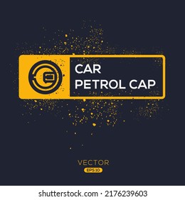 Icono creativo (gorro de la gasolina del coche), signo del vector.