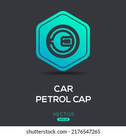 Creative (Car petrol cap) Icon, Vector sign.