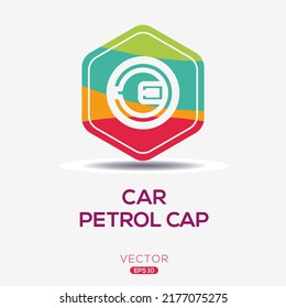 Creative (Car petrol cap) Icon, Vector sign.