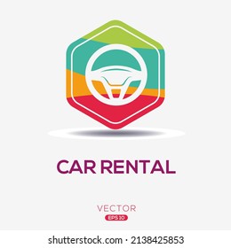 Creative (Car rental) Icon ,Vector sign.