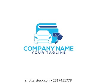 Creative car sell and rentals company logo design. Wallet friendly car rental and car sell vector illustration.