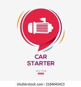 Creative (Car starter) Icon, Vector sign.