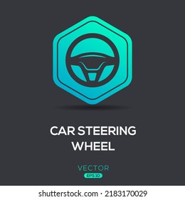 Creative (Car steering wheel) Icon, Vector sign.