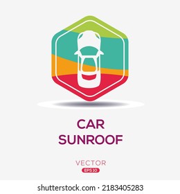 Creative (Car sunroof) Icon, Vector sign.