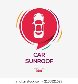 Creative (Car sunroof) Icon, Vector sign.