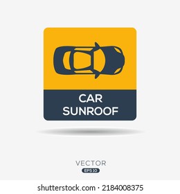 Creative (Car sunroof) Icon, Vector sign.