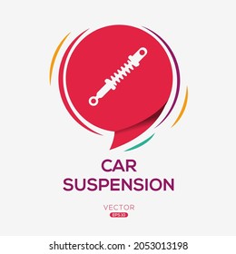 Creative (car suspension) Icon ,Vector sign.