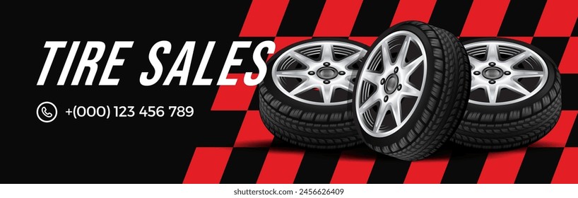 Creative car tire advertisement poster. Information. Banner. Store poster. Flyer. Brochure. Web design. 