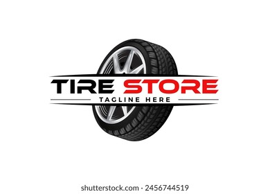 Creative car tire logo, tire shop, tire sale, tire change logo vector illustration.