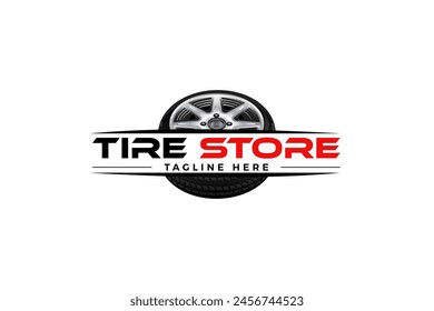 Creative car tire logo, tire shop, tire sale, tire change logo vector illustration.