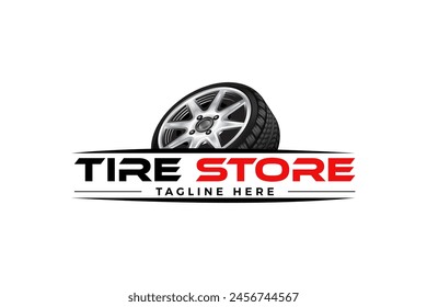 Creative car tire logo, tire shop, tire sale, tire change logo vector illustration.