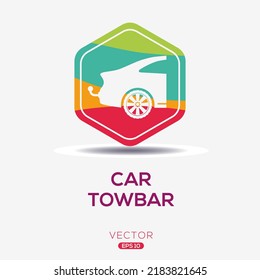 Creative (Car Tow Bar) Icon, Vector Sign.