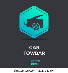 Creative (Car Tow Bar) Icon, Vector Sign.