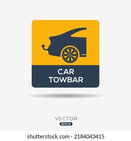 Creative (Car Tow Bar) Icon, Vector Sign.